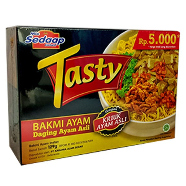 Sedaap Tasty Mie Instan Bakmi Ayam Bag 129 gr, Mi Instan Premium dengan Rasa Gurih dan Tekstur Kenyal Ala Bakmi Ayam Restoran