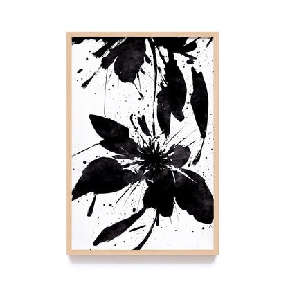 Lukisan Jepang Geisha, Samurai, dan Bunga Sakura - Wall Art Elegan Hitam Merah dengan Frame Natural untuk Dekorasi Rumah dan Kantor