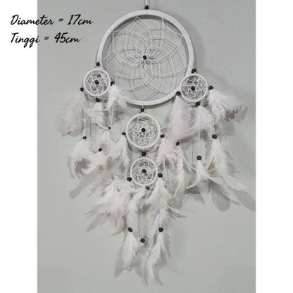 Wall Decor Hiasan Dinding Dream Catcher Macrame Sedang, Macrame Dreamcatcher Hiasan Rumah untuk Sentuhan Bohemian dan Estetik di Interior Anda