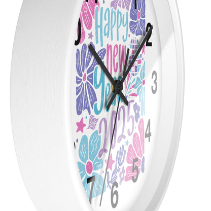 Boho Happy New Year 2025 Wall Clock