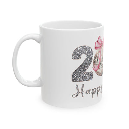 Ceramic Mug, (11oz, 15oz) 2025 HappyNewYear-Discoball6