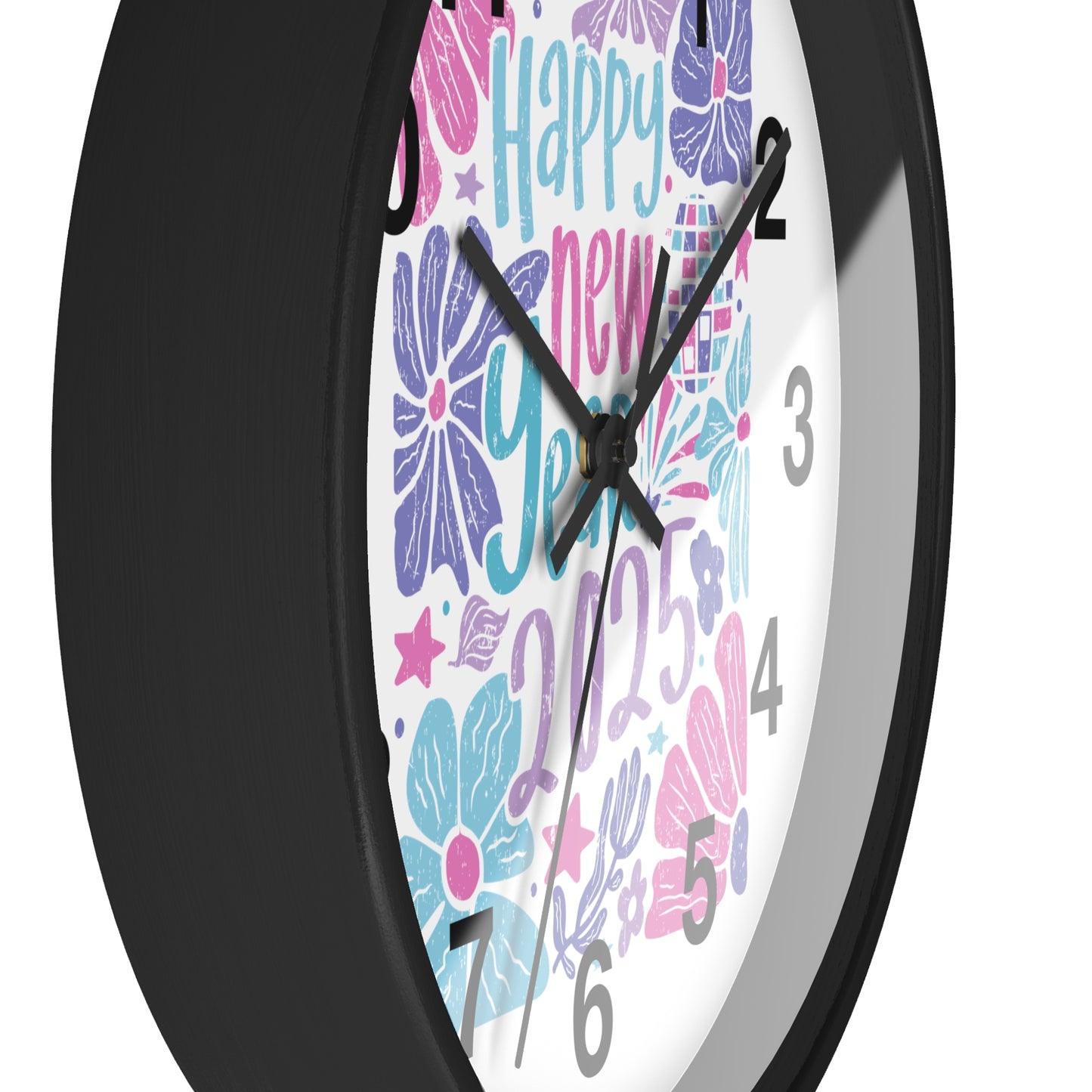 Boho Happy New Year 2025 Wall Clock