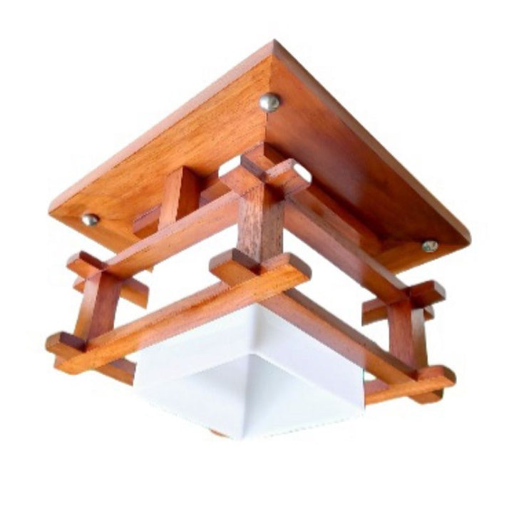 Lampu Plafon Minimalis Kayu Jati Model Jepang, Desain Elegan dan Natural untuk Interior Bergaya Modern dan Tradisional