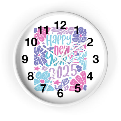 Boho Happy New Year 2025 Wall Clock