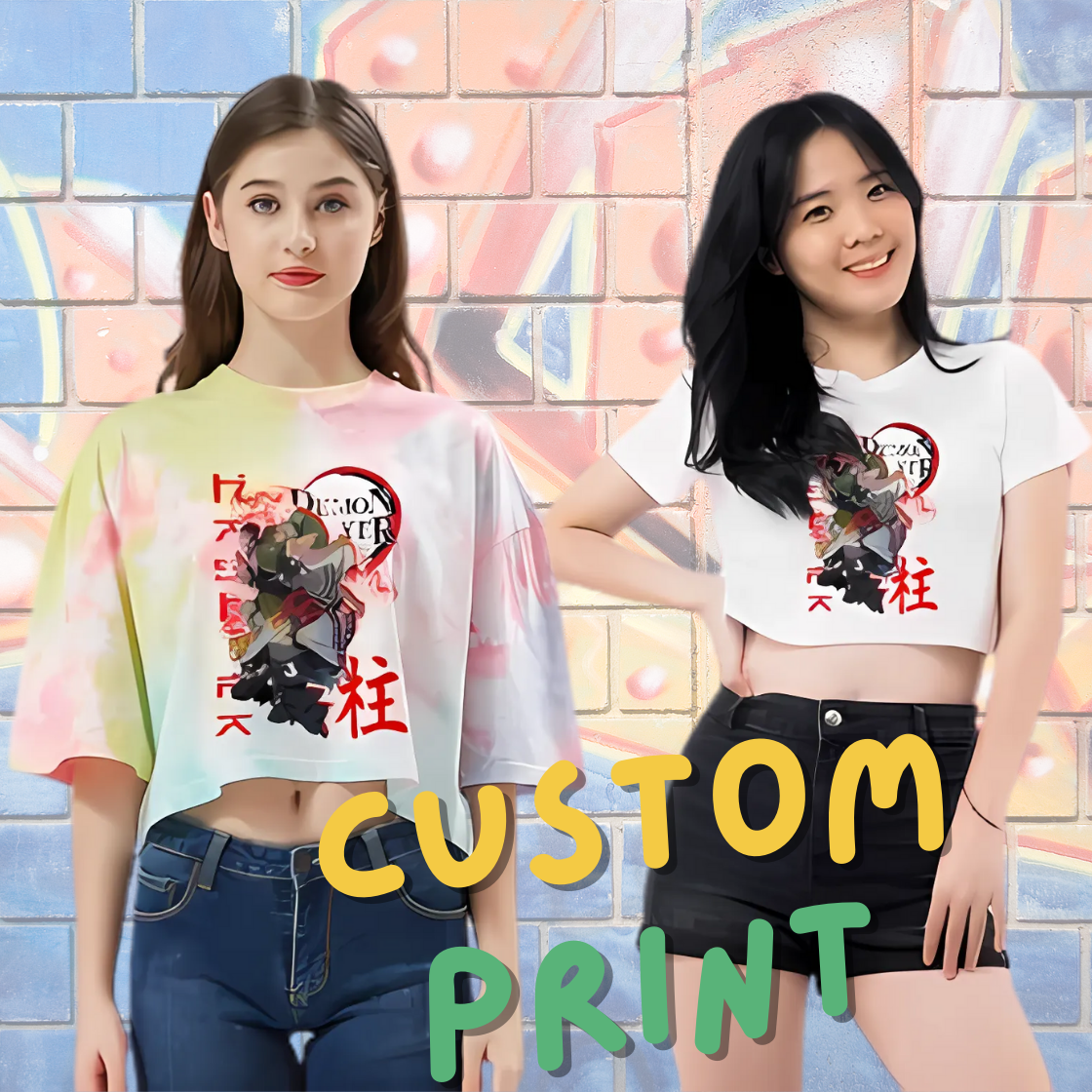 Custom Crop Top Tie Dye - Choose Oversized or Slim Fit - Perfect for Casual Looks or Layering Lightweight and Comfortable Cotton Fabric Design