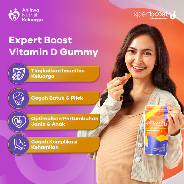 Expert Boost - Gummy Vitamin D untuk Anak dan Dewasa, Suplemen Lezat dengan Nutrisi untuk Mendukung Kesehatan Tulang dan Imun