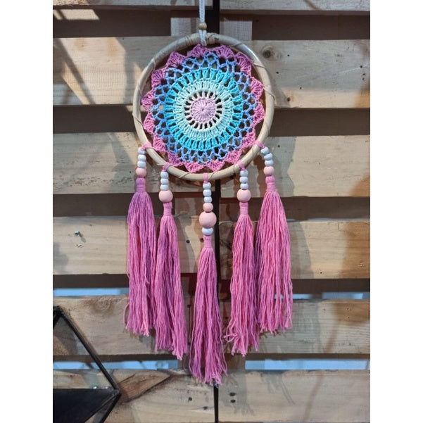 Wall Decor Hiasan Dinding Dream Catcher Macrame Sedang, Macrame Dreamcatcher Hiasan Rumah untuk Sentuhan Bohemian dan Estetik di Interior Anda