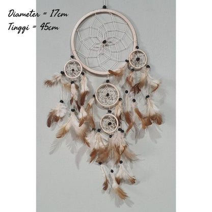 Wall Decor Hiasan Dinding Dream Catcher Macrame Sedang, Macrame Dreamcatcher Hiasan Rumah untuk Sentuhan Bohemian dan Estetik di Interior Anda