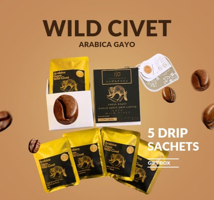 Drip Bag Coffee Gayo Wild Civet / Luwak Liar - Kopi Gayo Premium dengan Aroma Khas dan Cita Rasa Alami dari Luwak Liar