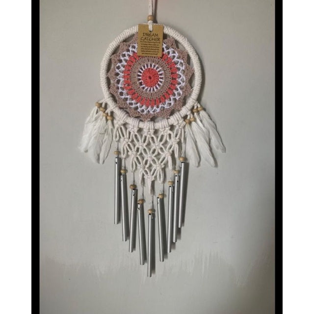 Wall Decor Hiasan Dinding Dream Catcher Macrame Sedang, Macrame Dreamcatcher Hiasan Rumah untuk Sentuhan Bohemian dan Estetik di Interior Anda