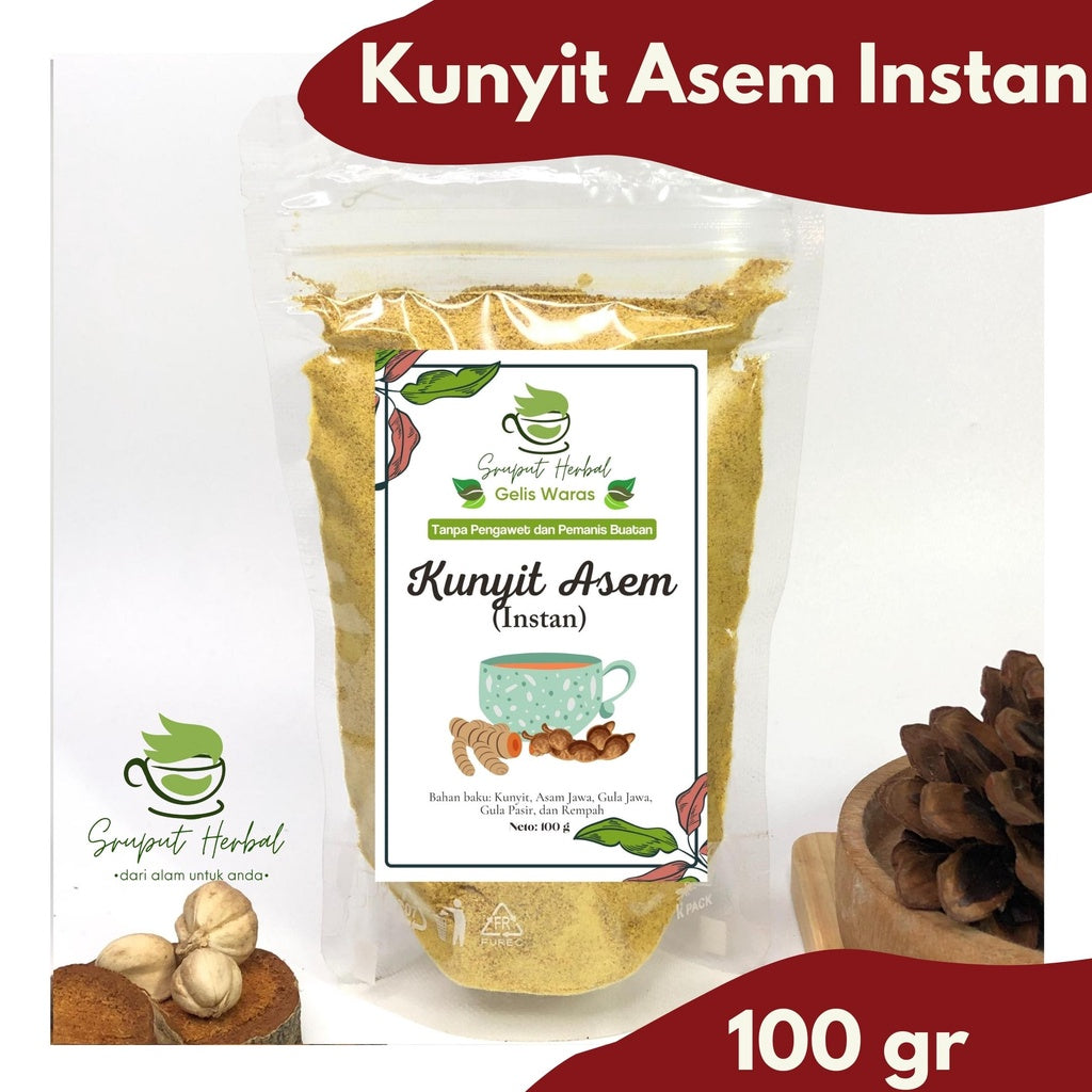 Kunyit Asem Instan Bubuk - Jamu Kunir Asam Kualitas Premium, Praktis dan Alami, Cocok untuk JSR dan Gaya Hidup Sehat