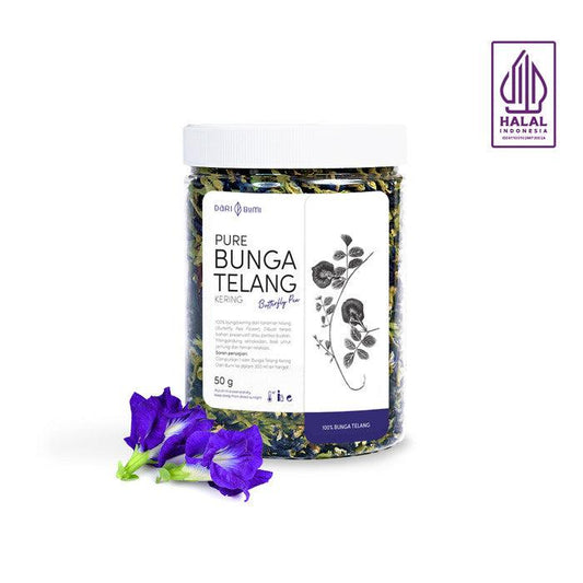 Bunga Telang Kering dari Bumi Butterfly Pea - Bunga Telang Alami untuk Teh Herbal, Detoksifikasi, dan Kecantikan Kulit