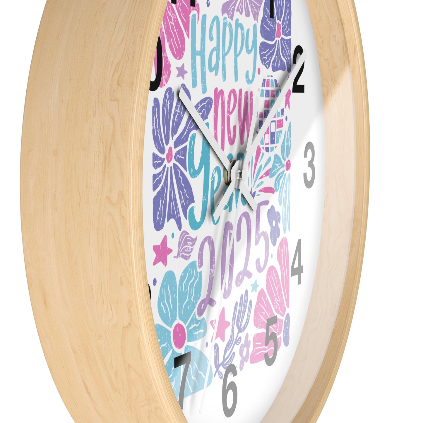 Boho Happy New Year 2025 Wall Clock