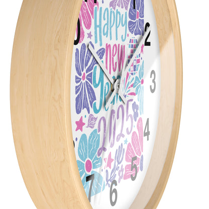 Boho Happy New Year 2025 Wall Clock