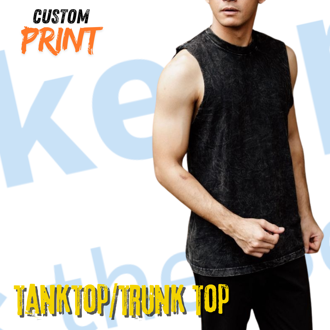 Custom Washed Slimfit Tanktop BLACK Regular Fit Perfect for Trendy Comfortable Daily Style