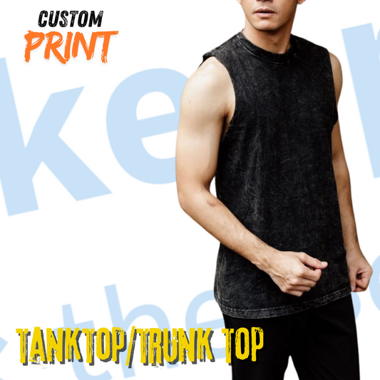 Custom Washed Slimfit Tanktop BLACK Regular Fit Perfect for Trendy Comfortable Daily Style