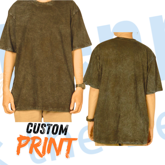 Custom Premium T-SHIRT BROWN Oversized Washed-Stonewash & Sandwash Design, Acid Wash Tee for Everyday Stylish Comfort