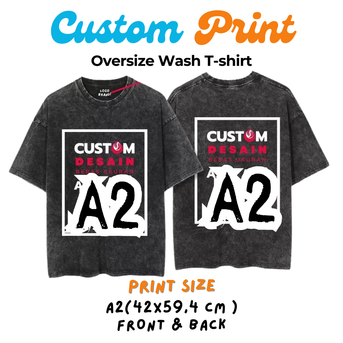 Custom Oversize Washed T-Shirt NAVY  Stonewash-Sandwash-Acidwash - Premium Cotton Combed Fabric Stylish and Comfortable for Everyday Wear