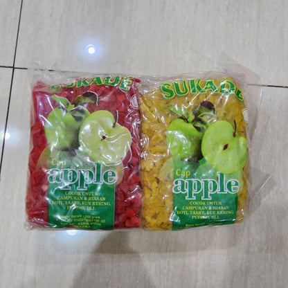 APPLE MIX 4 Warna - Manisan Buah Kering Cincang dengan Rasa Segar dan Variasi Warna Menarik untuk Camilan atau Topping Makanan