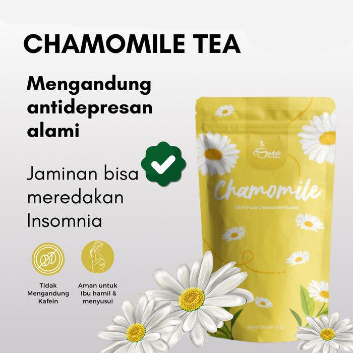 Chamomile Tea - Teh Bunga Chamomile Anti Insomnia, Teh Herbal Relaksasi Alami untuk Tidur Berkualitas dan Menenangkan Pikiran