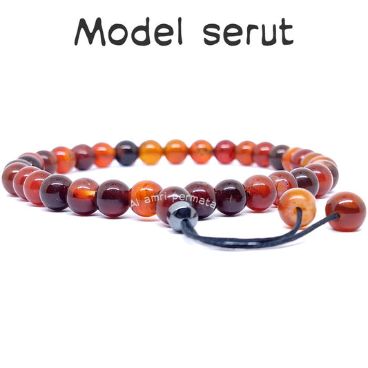 Gelang Batu Akik Sulaiman Madu - Gelang Tasbih Sulaiman Elegan dengan Aura Spiritual dan Desain Menawan untuk Koleksi atau Ibadah