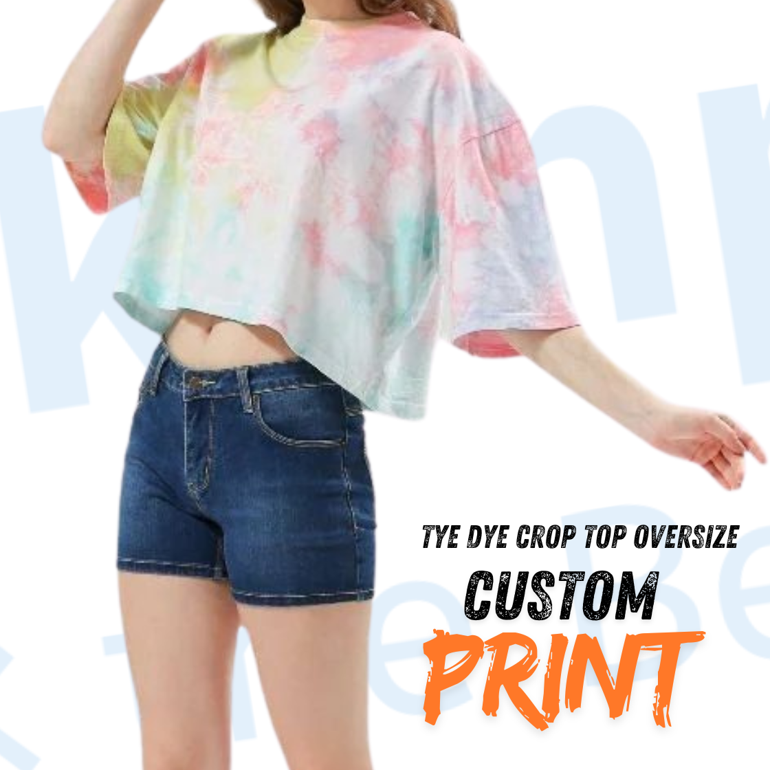 Custom Crop Top Tie Dye - Choose Oversized or Slim Fit - Perfect for Casual Looks or Layering Lightweight and Comfortable Cotton Fabric Design