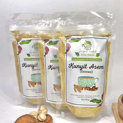 Kunyit Asem Instan Bubuk - Jamu Kunir Asam Kualitas Premium, Praktis dan Alami, Cocok untuk JSR dan Gaya Hidup Sehat