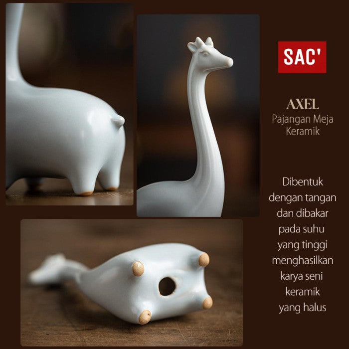 Pajangan Ornament Meja Patung Keramik Jerapah - Hiasan Rumah Giraffe Animal Statue untuk Dekorasi, Souvenir, atau Hadiah Unik yang Estetik dan Elegan