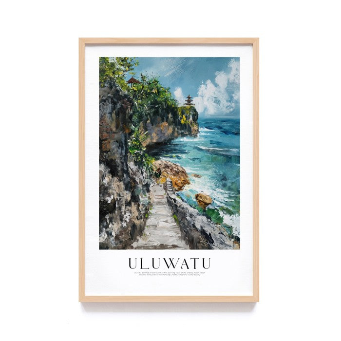 Minimalist Wall Decor with Bali Scenic Tourist Panorama, Frame Natural - Dekorasi Dinding Minimalis dengan Pemandangan Indah Bali