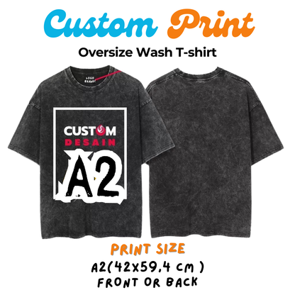 Custom Oversize Washed T-Shirt NAVY  Stonewash-Sandwash-Acidwash - Premium Cotton Combed Fabric Stylish and Comfortable for Everyday Wear