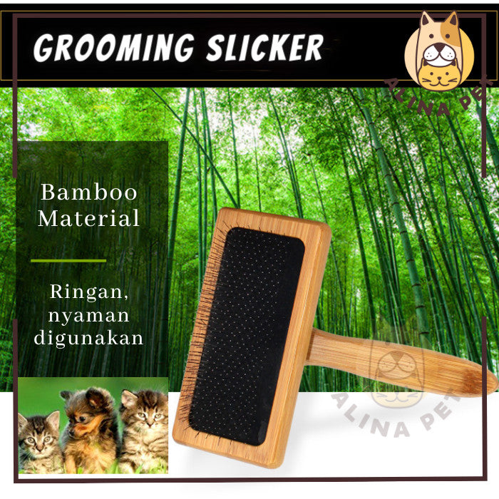 Sisir Anjing Grooming Dog Slicker, Brush Perawatan Bulu untuk Anjing dan Kucing - Pilihan Terbaik untuk Membersihkan dan Merapikan Bulu Hewan Peliharaan