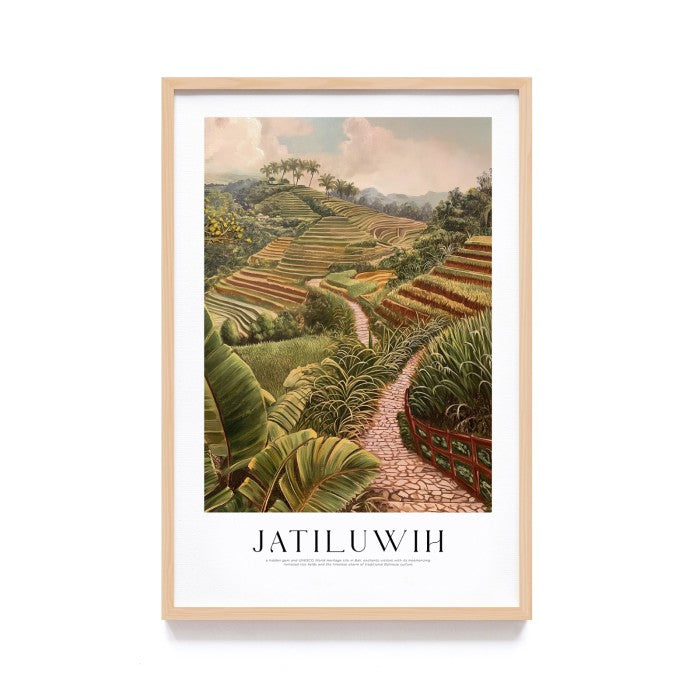 Minimalist Wall Decor with Bali Scenic Tourist Panorama, Frame Natural - Dekorasi Dinding Minimalis dengan Pemandangan Indah Bali