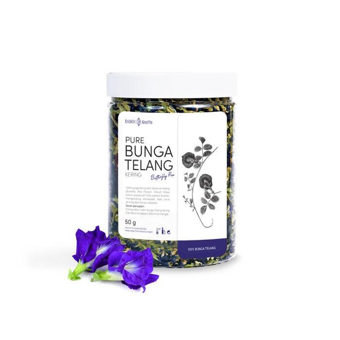 Bunga Telang Kering dari Bumi Butterfly Pea - Bunga Telang Alami untuk Teh Herbal, Detoksifikasi, dan Kecantikan Kulit