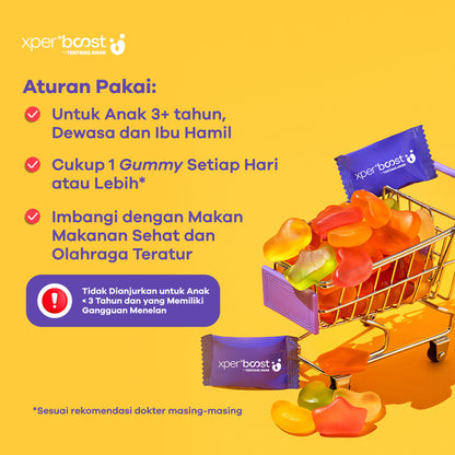 Expert Boost - Gummy Vitamin D untuk Anak dan Dewasa, Suplemen Lezat dengan Nutrisi untuk Mendukung Kesehatan Tulang dan Imun