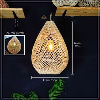 Kap Lampu Rotan / Lampion Rotan Gantung - Desain Unik dan Estetik dengan Sentuhan Alam untuk Menerangi Ruangan Anda