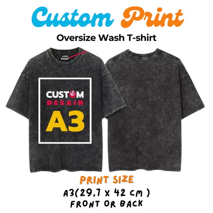 Custom Oversize Washed T-Shirt NAVY  Stonewash-Sandwash-Acidwash - Premium Cotton Combed Fabric Stylish and Comfortable for Everyday Wear