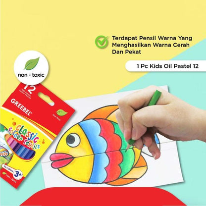 GREEBEL Paket Alat Tulis Set - Set Alat Tulis Sekolah & Alat Mewarnai Anak, Lengkap dengan Pensil, Spidol, & Penghapus