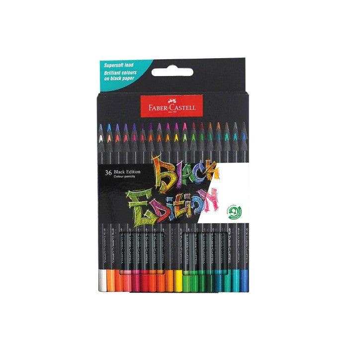 Faber-Castell Black Edition Pencils Series - Set 12 dengan Warna Cerah dan Halus untuk Seni dan Mewarnai, Cocok untuk Anak dan Dewasa