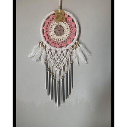 Wall Decor Hiasan Dinding Dream Catcher Macrame Sedang, Macrame Dreamcatcher Hiasan Rumah untuk Sentuhan Bohemian dan Estetik di Interior Anda