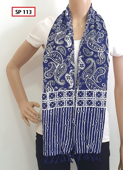 Syal Batik Scarf Batik Motif Etnik Tradisional, Aksesori Fashion Berkualitas, Cocok untuk Pakaian Sehari-hari dan Acara Formal