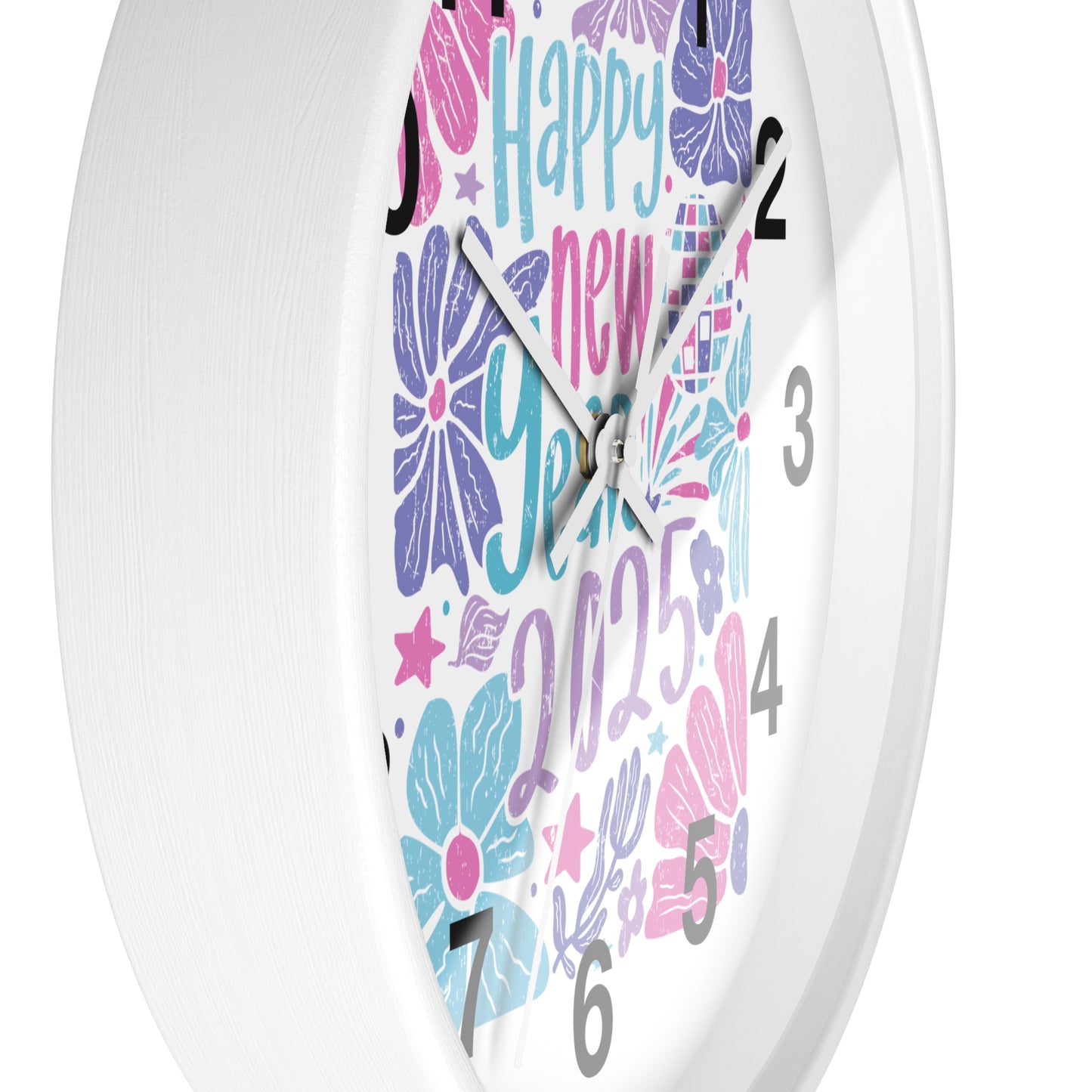 Boho Happy New Year 2025 Wall Clock