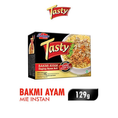 Sedaap Tasty Mie Instan Bakmi Ayam Bag 129 gr, Mi Instan Premium dengan Rasa Gurih dan Tekstur Kenyal Ala Bakmi Ayam Restoran