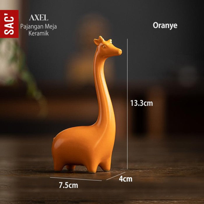 Pajangan Ornament Meja Patung Keramik Jerapah - Hiasan Rumah Giraffe Animal Statue untuk Dekorasi, Souvenir, atau Hadiah Unik yang Estetik dan Elegan