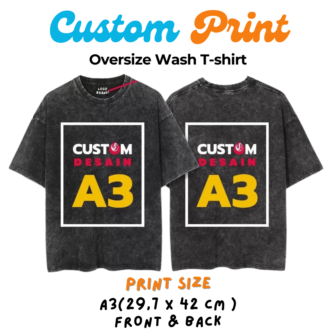 Custom Oversize Washed T-Shirt NAVY  Stonewash-Sandwash-Acidwash - Premium Cotton Combed Fabric Stylish and Comfortable for Everyday Wear