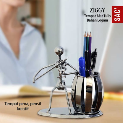 Tempat Pen Pena Pulpen Pensil Alat Tulis Kantor Pen Holder Ornament Dekorasi Meja Besi Logam Iron Metal Stationery Organizer Souvenir Suvenir Gift Hadiah Kado