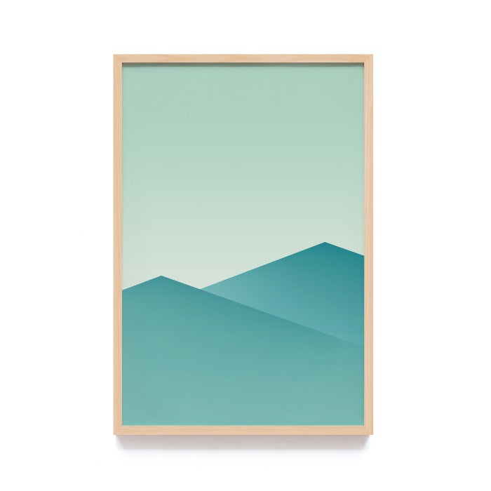 Dekorasi Lukisan Minimalis Warna Toska Wall Decor Simple Frame Kayu, Frame Natural - Hiasan Dinding Elegan dengan Desain Minimalis dan Warna Toska yang Menenangkan