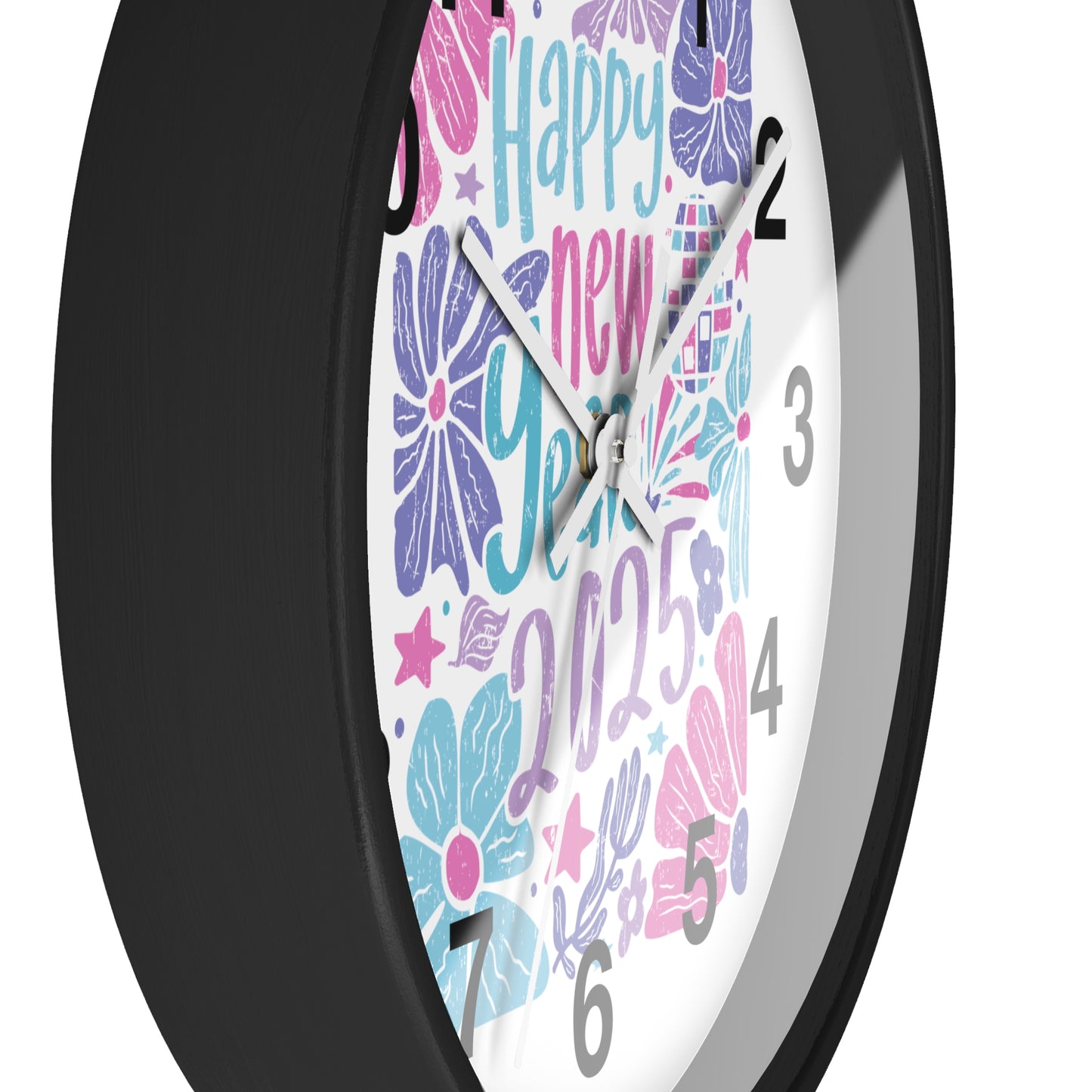 Boho Happy New Year 2025 Wall Clock