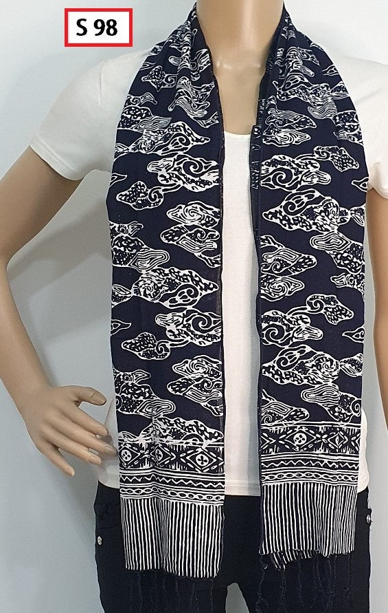 Syal Batik Scarf Batik Motif Etnik Tradisional, Aksesori Fashion Berkualitas, Cocok untuk Pakaian Sehari-hari dan Acara Formal