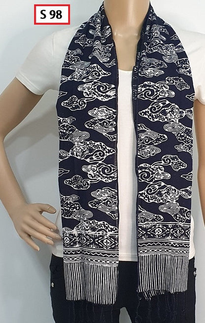 Syal Batik Scarf Batik Motif Etnik Tradisional, Aksesori Fashion Berkualitas, Cocok untuk Pakaian Sehari-hari dan Acara Formal