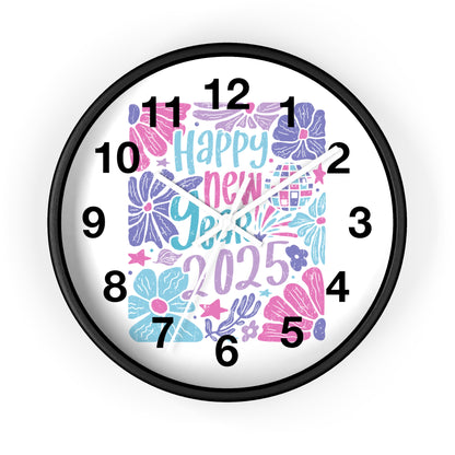 Boho Happy New Year 2025 Wall Clock